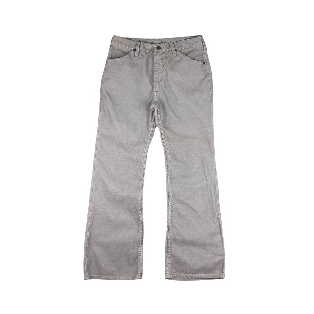 Vtg 70s Wrangler 700 Corduroy Pants 32S Fits 31x29 Gray Talon Zip Bootcut USA